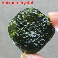 Cristal de moldavite brut véritable 40 ct Moldavite de République tchèque certificat PIC