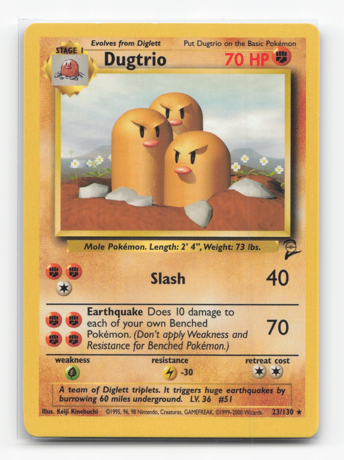 Pokemon TCG - Dugtrio 23/130 Lightly Played Rare Base Set 2