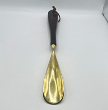 The Bombay Company Brass-Tone Shoe Horn Spoon w/ Dark Wood Handle  1995