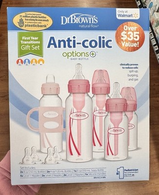 Dr. Brown's Options+ Anti-Colic Narrow-Neck Bottle Set Pink 4oz/8oz