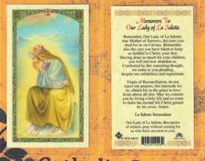 Our Lady of LaSalette - Memorare to Our Lady of La Salette - Laminated Holy Card