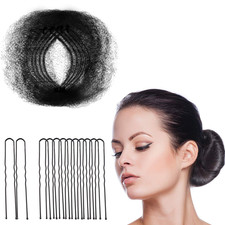 50Pcs Bun Hair Nets  40Pcs U Shaped Pins for Ballet, Invisible Elastic Edge Mes