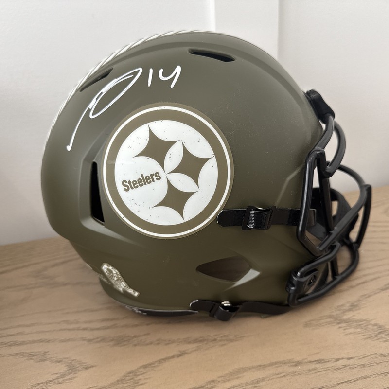 George Pickens Signed Steelers Salute To Service Full Size Helmet Autograph.