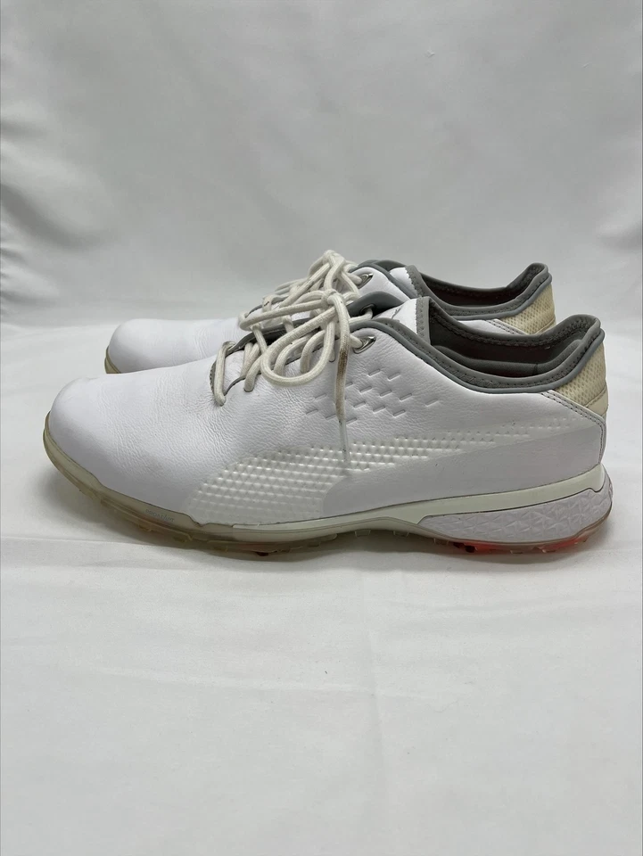 Zapatos de golf Puma Proadapt para hombre 9,5 blanco gris rojo con púas adaptar espuma comodidad Foto 2 de 4