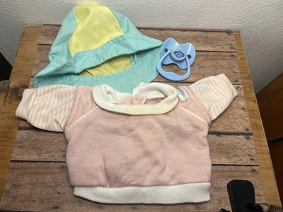 Cabbage Patch Kids Lot- Yellow/Green Hat, Blue Pacifier And Pink/White Shirt