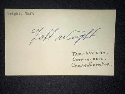 1940s WHITE SOX: Taft Wright, SIGNED Vintage 3x5 (VC) - Died 1981