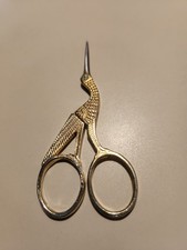 Stork Embroidery Sewing Scissors Ornate Bird Handle Pointed Craft Thread Snips