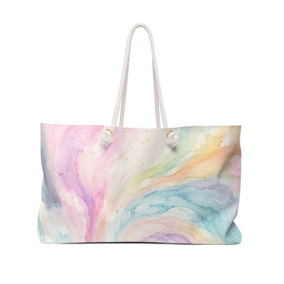 #ad Pastel Watercolor Swirl Weekender Bag Beach Tote Travel Carryall $51.68