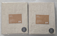 Elm West Pole Pocket Linen Cotton Lined 2-Curtains 48" x 96" Natural Flax