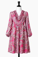 Buntes Midikleid, Boho Style, Viskose & Seide...