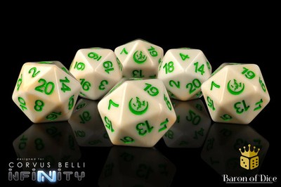 Haqqislam Dice Set 6 Würfel W20  Baron of Dice offiziell Corvus Belli Infinity