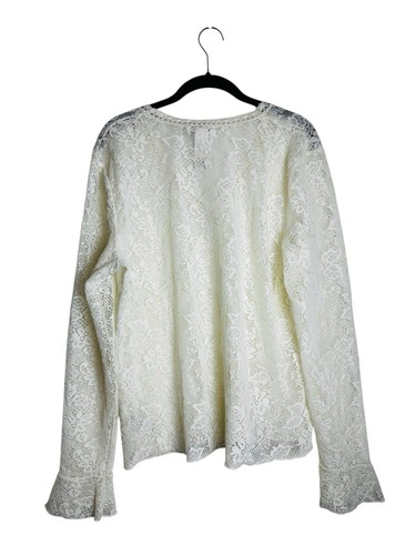 Vintage Crochet Lace Babydoll Top Fairy Grunge Bell Sleeve Festival Boho Size XL - Picture 7 of 7