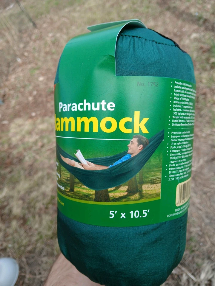 Hamaca de camping Coghlans 10,5 ft x 5 ft 3,2 mx 1,5 m nueva verde sin abrir  Foto 2 de 4