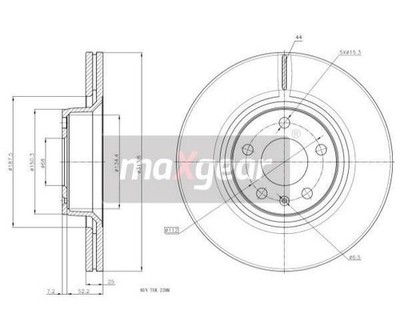 2pcs Brake Disc Maxgear 19-2021 Front Axle for Audi A6