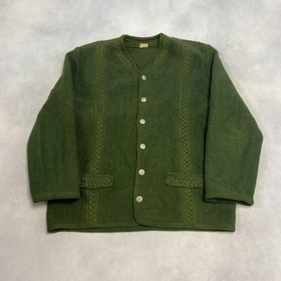 Vintage Wool Jacket Chunky Patterned Button Up Classic Style Women's 2XL