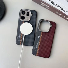 For OPPO Find X9 Pro, Hybrid Armor Leather Magnetic Wireless Charging Cover Case