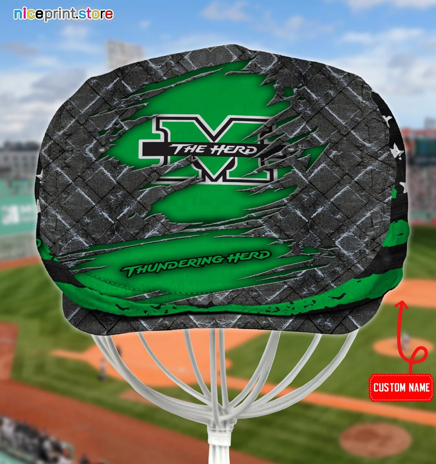 Marshall Thunderi Team Herd Jeff Cap Driving Cap Golf Cap Newsboy Cap Flat Cap