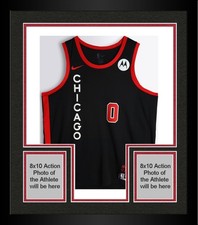 Framed Coby White Bulls Signed Nike 2023-24 City Swingman Jersey - JPO LE 1/1