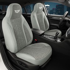 2x Sitzbezüge passend für VW Golf 5 (Grau) | Vordersitze | Prime