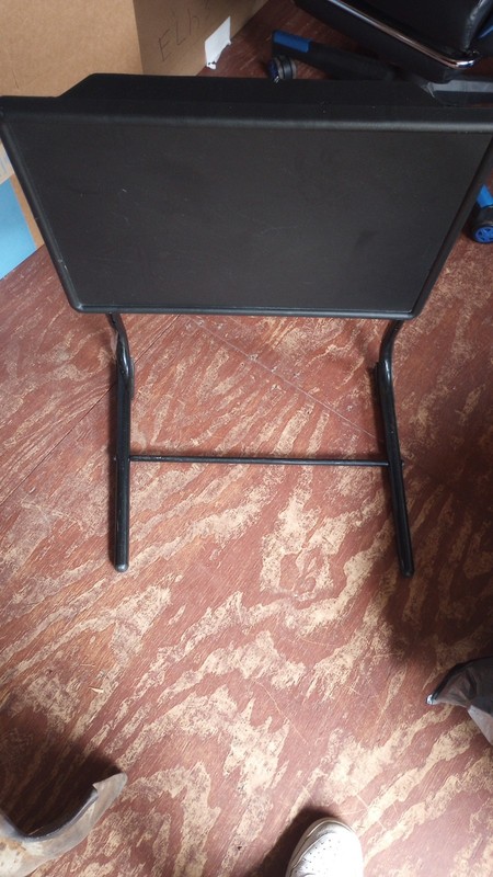Table-Mate XL TV Folding Stowaway Adjustable Tray Table, Black
