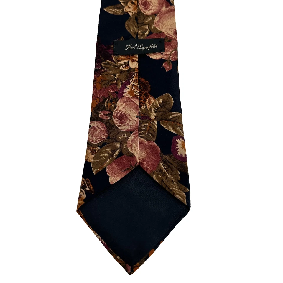 Corbata de seda Karl Lagerfeld multicolor estampada floral Foto 3 de 4