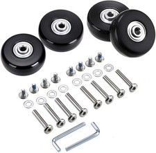50 X 18Mm Set of 4 Luggage Suitcase Replacement Wheels, Rubber Swivel Caster Whe