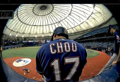  SHIN-SOO CHOO 2019 Stadium Club Black Foil #241  VERY UNUSUAL DESIGN CARD 