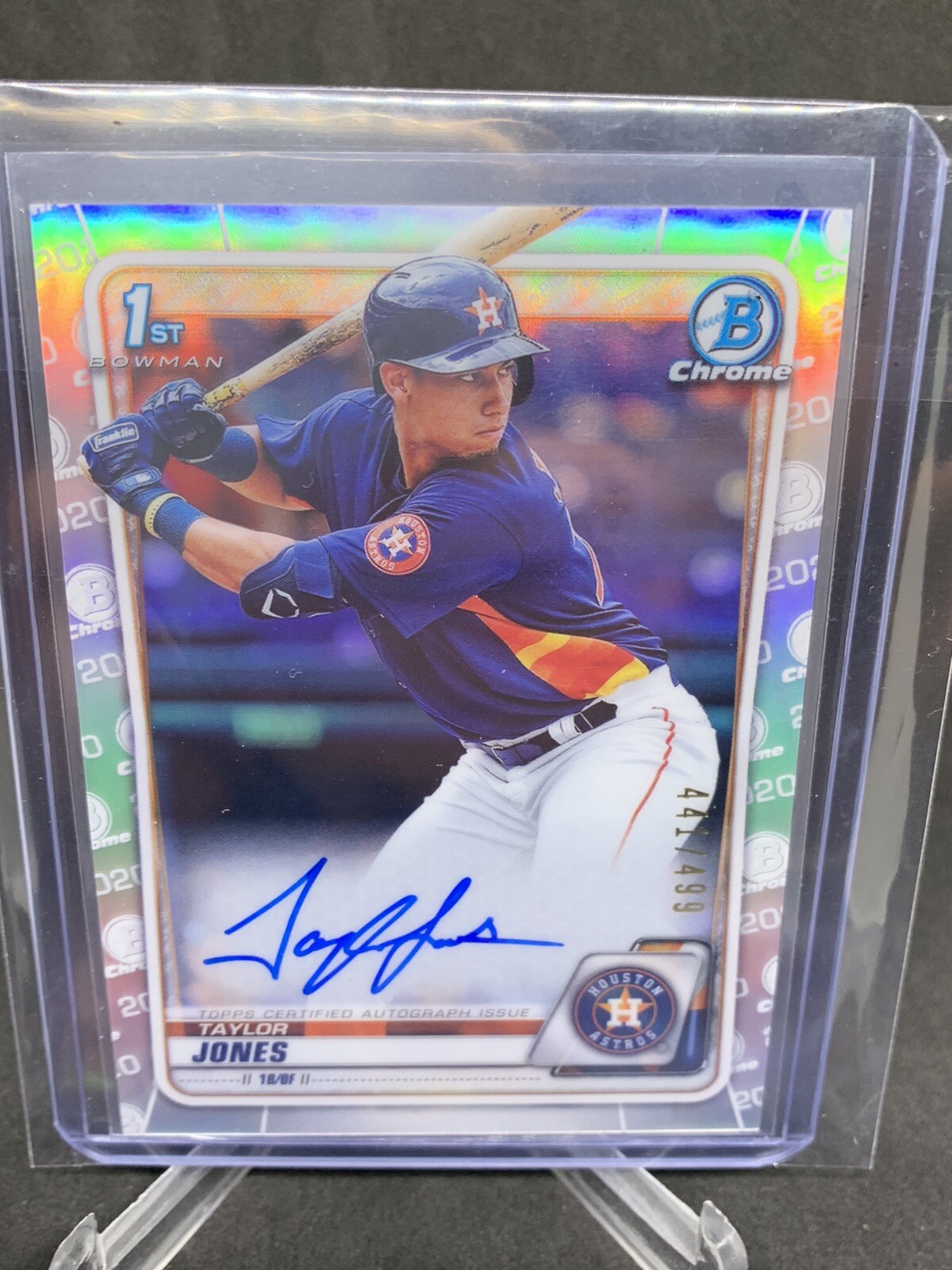 (1) 2020 Bowman Chrome Taylor Jones Refractor /499 1st Auto Houston Astros QTY