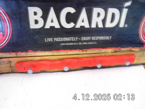 Handmade Wooden Bacardi & Bat 2014 Label Sign Keyholder 2025 - Picture 6 of 13