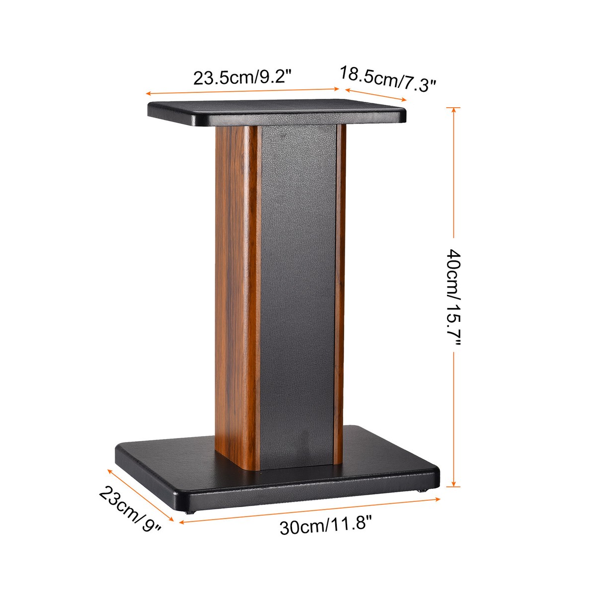 MECCANIXITY Wood Grain Speaker Stands 1 Pair 23.6 Inch (60cm) Universal Speaker