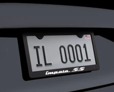 Impala SS Black Metal License Plate Frame Tag W Screws and Caps