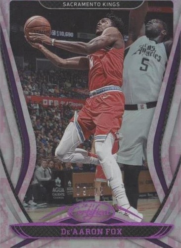 20-21 Panini Certified NBA De'Aaron Fox #136 Pink Camo 04/25 + Red