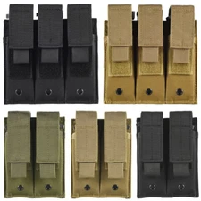 Tactical 9mm Triple Double Single Mag Pouch Military Pistol Rifle Magazine Pouch