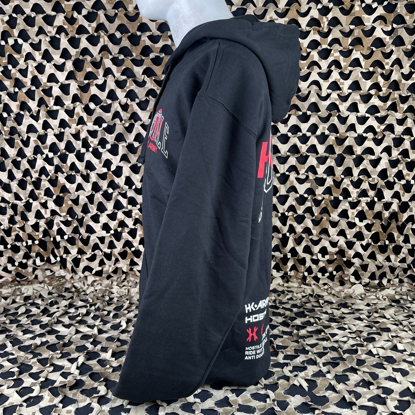 NEW HK Army Arch Zip-Up Hooded Sweatshirt - Black - Small