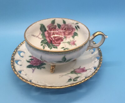 アンティーク　チャイナ　ローズメダリオン ２枚　Chinese Rose アンティーク チャイナ ローズメダリオン 2枚 Chinese Rose