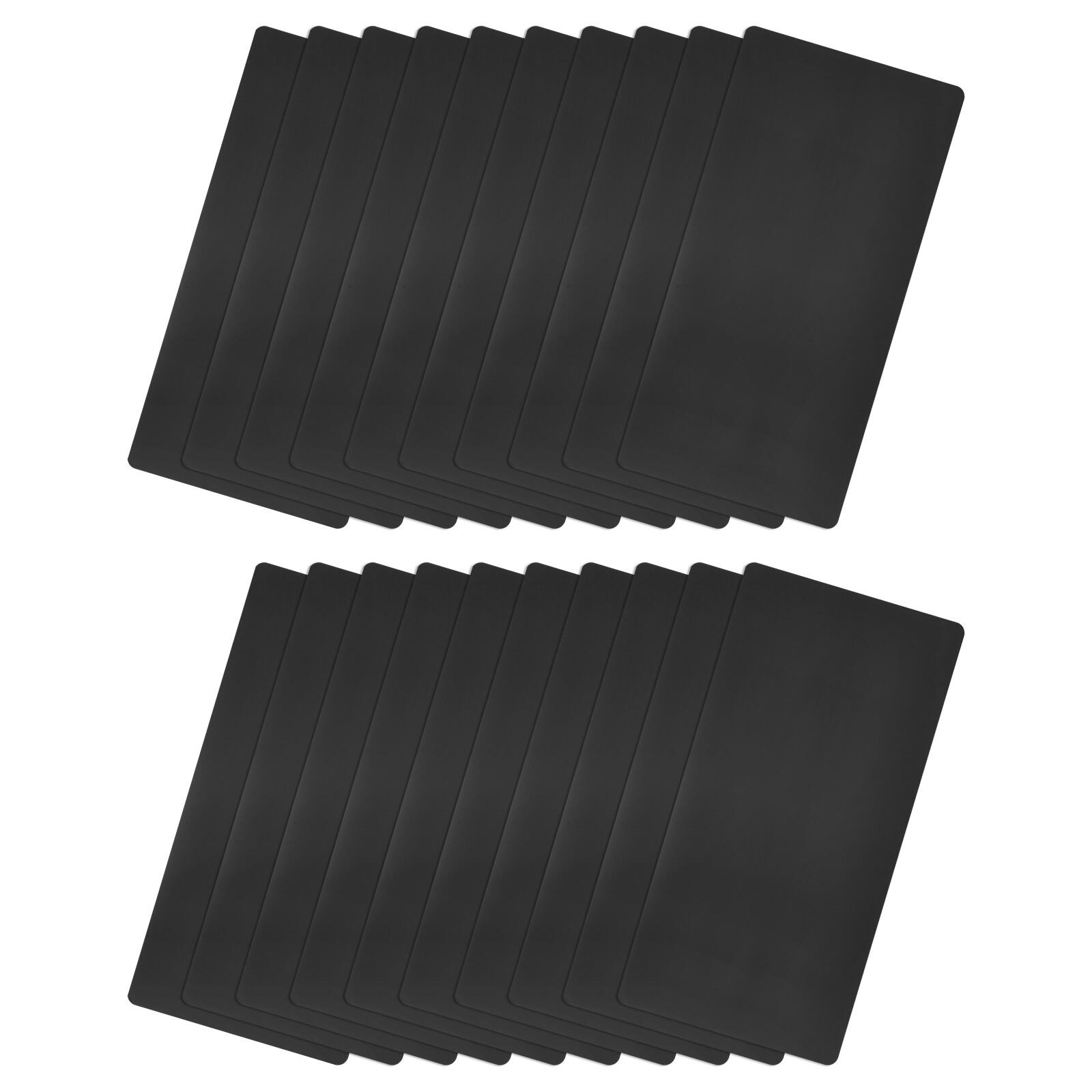 85x50x0.3mm Baking Painted Aluminum Blank Metal Card Black 20 Pcs