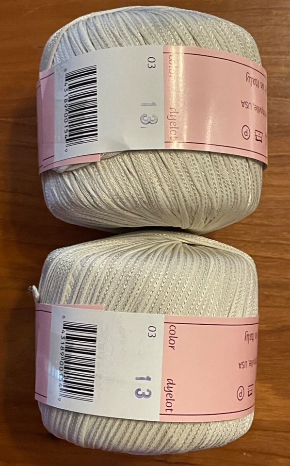 Lot of 2 Louisa Harding FAUVE Ribbon Yarn / Cream colorway - Image 2 of 4