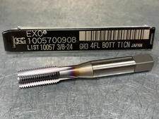 OSG 3/8-24 H3 Tap, ExoTap DC Oil Hole, 4 Flute Bottom, TiCN, 1005700908