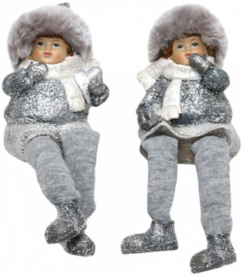 Sigro 2 verschiedene Kanten Sitzer Winter Figur & Fell Mütze 16 x 4,5 x 6,5 cm XMAS NEU