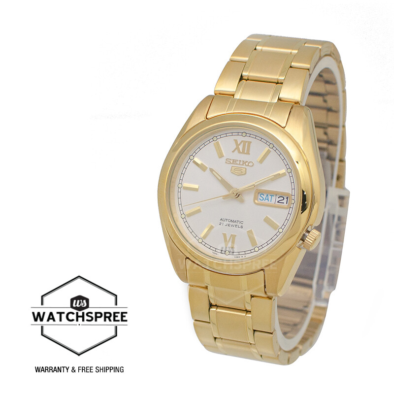 Seiko 5 Automatic Gold-Tone Stainless Steel Band Watch
