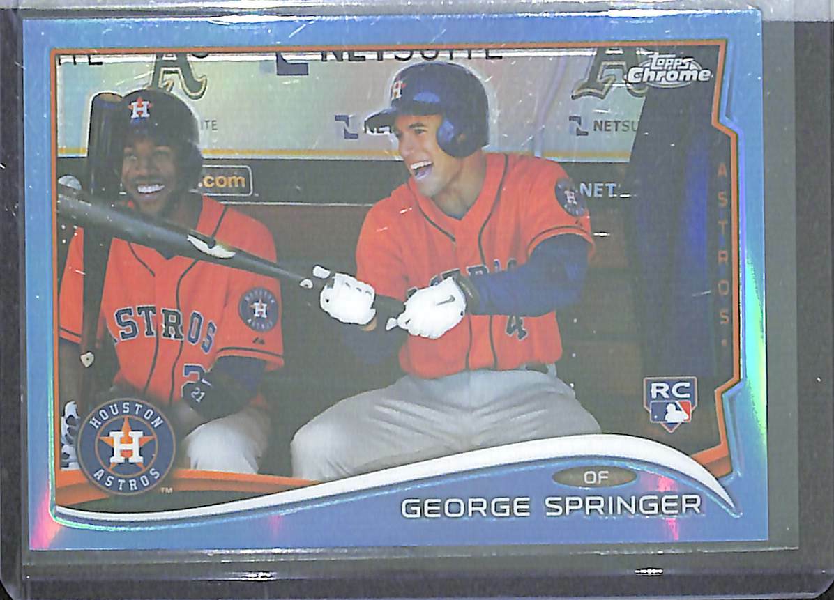 2014 Topps Chrome Baseball Rookie Blue Refractor #138 George Springer 112 of 199