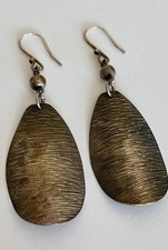 Sundance Catalog Sterling Silver Textured Drop Dangle Hook Earrings