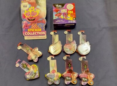 Trolls World Tour 10pc Lot Tiny Dancers Blind Packs Sticker Book 3-in-1 Game Set
