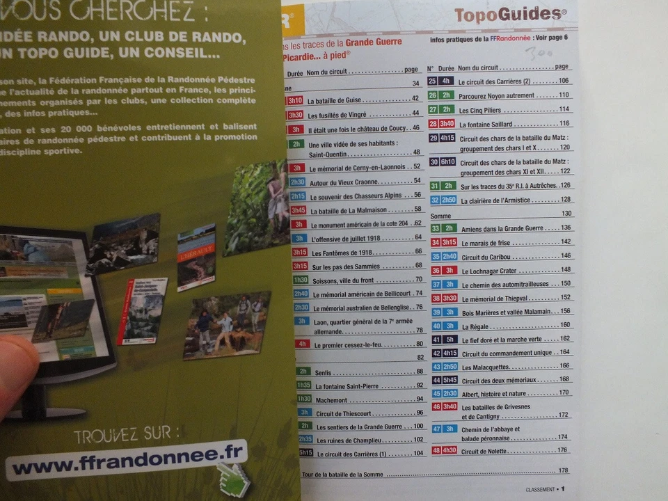 Dans les traces de la Grande Guerre en Picardie... a pied (Topo Guides) - Image 2 of 4