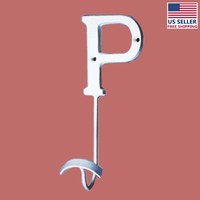 Letter Hook P Wrought Iron White Decorative | Renovator's Supply on sale Letter Hook P Wrought Iron White Decorative | Renovator's Supply on sale