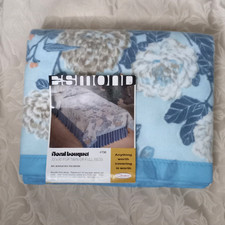 Vintage CHATHAM ESMOND BLANKET 72" x 90" Twin Full FIBERWOVEN FLORAL BOUQUET