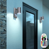 AußEnleuchte Wandleuchte Fassadenlampe Led Fernbedienung Dimmer Edelstahl Rgb 2X