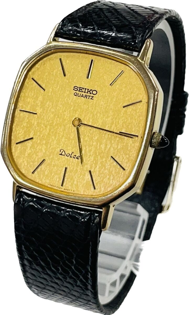 Discount Seiko Dolce 6020-5950 Quartz Gold Dial Square Watch Discount Seiko Dolce 6020-5950 Quartz Gold Dial Square Watch
