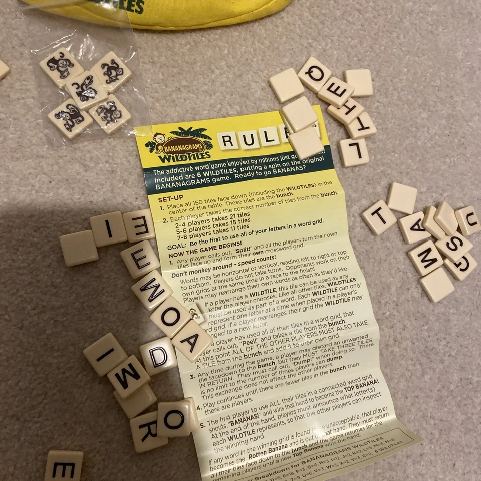 Bananagrams Wild Tiles Fun Word Game Learning Spelling Letter Sounds Family - Image 3 of 4