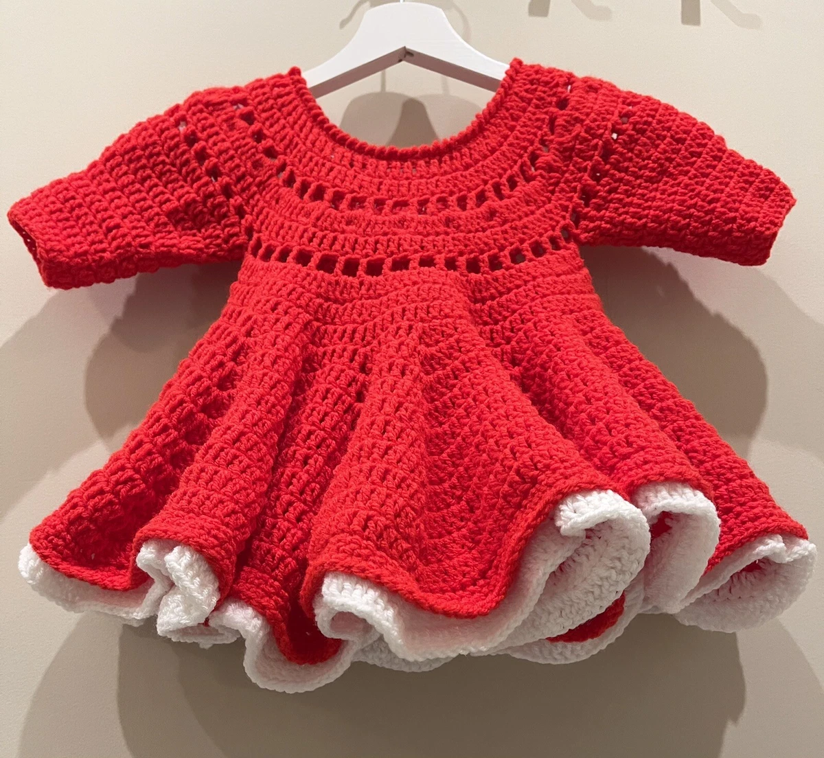 Vestitino rosso bimba in lana fatto a mano eBay